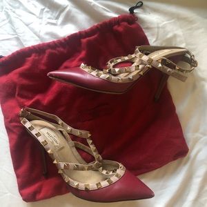 Valentino Rockstud red heels size 38.5